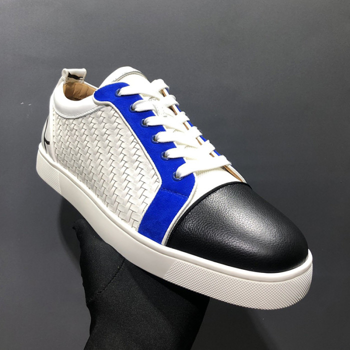 Christian Louboutin Mens Shoes Luxury Brand Red Bottom Design Louis Junior Spikes Flat with Original Box CL sneakers