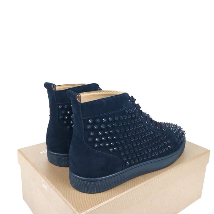 Christian Louboutin Mens Shoes Luxury Brand Red Bottom Design Louis Junior Spikes Flat with Original Box CL sneakers