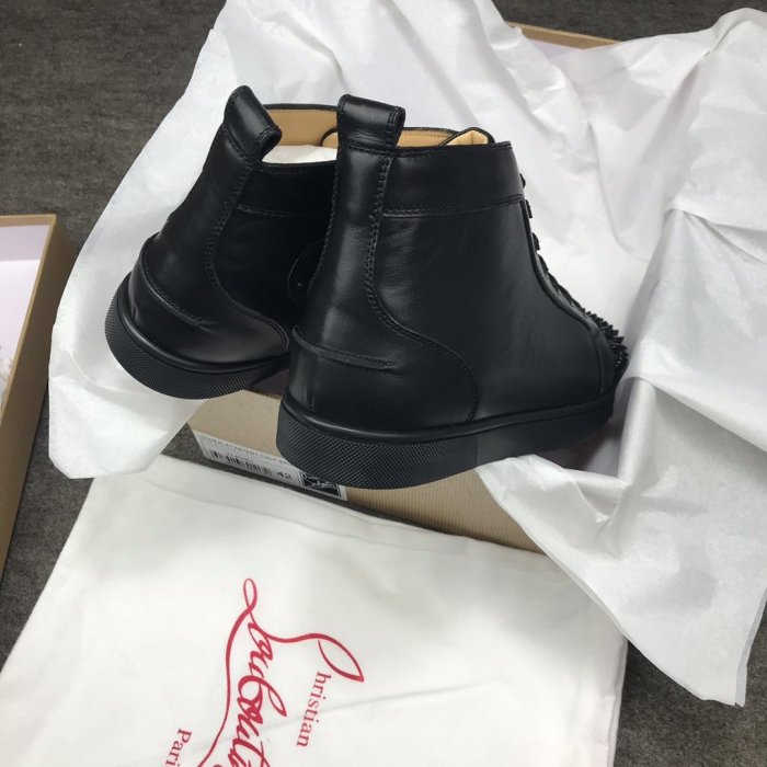 Christian Louboutin Mens Shoes Luxury Brand Red Bottom Design Louis Junior Spikes Flat with Original Box CL sneakers