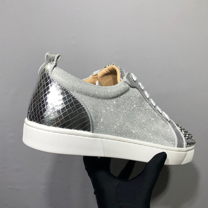 Christian Louboutin Mens Shoes Luxury Brand Red Bottom Design Louis Junior Spikes Flat with Original Box CL sneakers