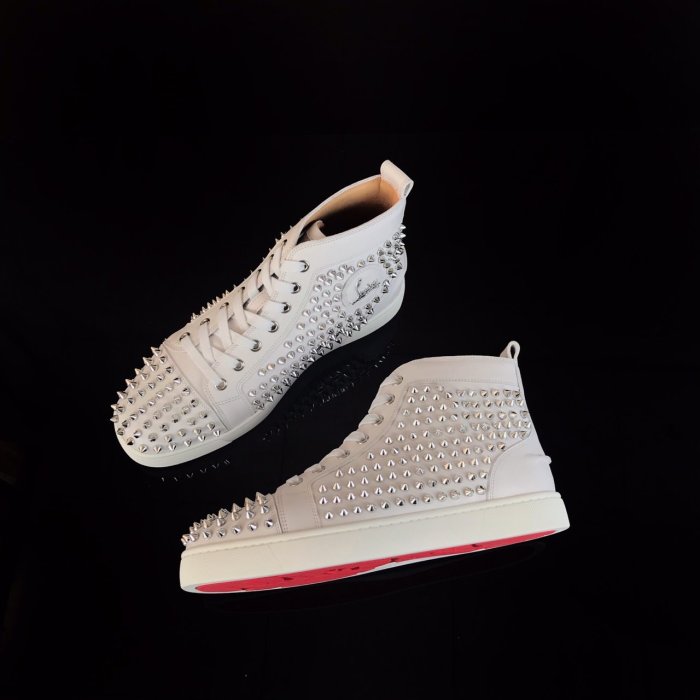 Christian Louboutin Mens Shoes Luxury Brand Red Bottom Design Louis Junior Spikes Flat with Original Box CL sneakers