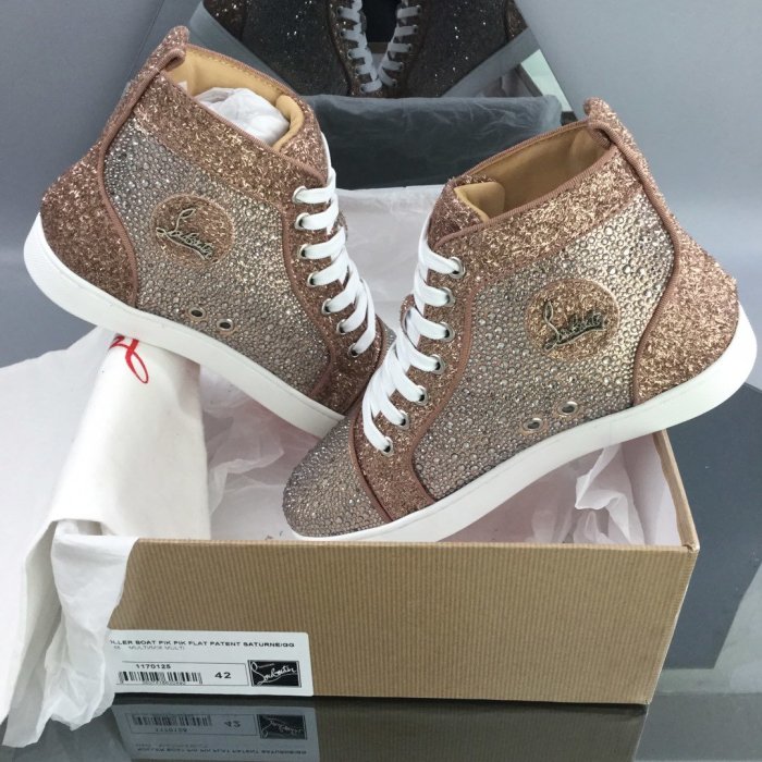 Christian Louboutin Mens Shoes Luxury Brand Red Bottom Design Louis Junior Spikes Flat with Original Box CL sneakers