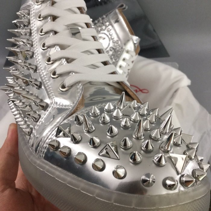 Christian Louboutin Mens Shoes Luxury Brand Red Bottom Design Louis Junior Spikes Flat with Original Box CL sneakers