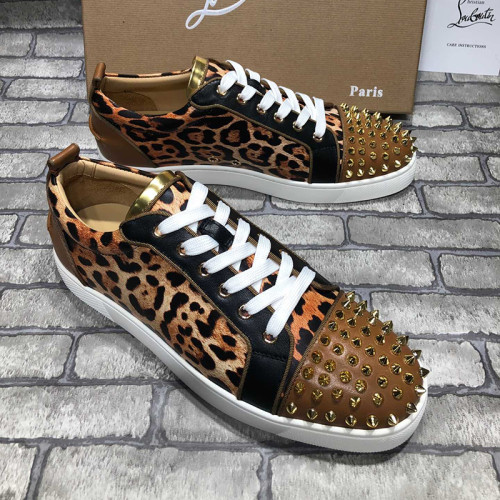 Christian Louboutin Mens Shoes Luxury Brand Red Bottom Design Louis Junior Spikes Flat with Original Box CL sneakers
