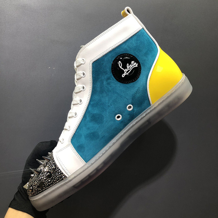 Christian Louboutin Mens Shoes Luxury Brand Red Bottom Design Louis Junior Spikes Flat with Original Box CL sneakers
