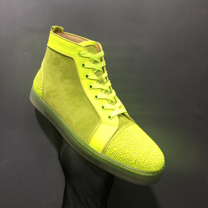 Christian Louboutin Mens Shoes Luxury Brand Red Bottom Design Louis Junior Spikes Flat with Original Box CL sneakers