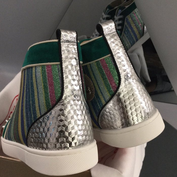 Christian Louboutin Mens Shoes Luxury Brand Red Bottom Design Louis Junior Spikes Flat with Original Box CL sneakers
