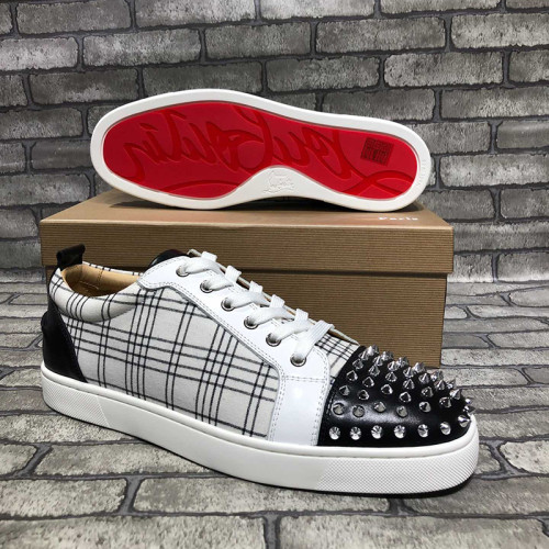 Christian Louboutin Mens Shoes Luxury Brand Red Bottom Design Louis Junior Spikes Flat with Original Box CL sneakers