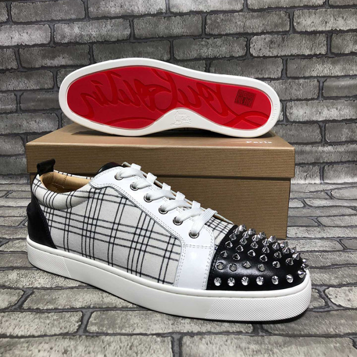 Christian Louboutin Mens Shoes Luxury Brand Red Bottom Design Louis Junior Spikes Flat with Original Box CL sneakers