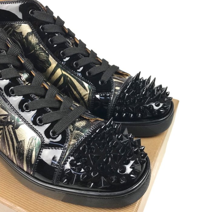 Christian Louboutin Mens Shoes Luxury Brand Red Bottom Design Louis Junior Spikes Flat with Original Box CL sneakers