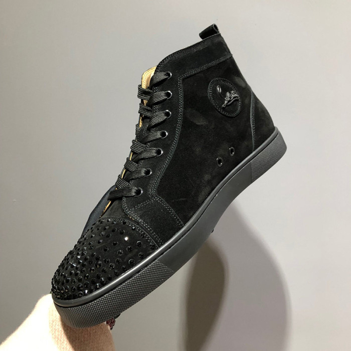 Christian Louboutin Mens Shoes Luxury Brand Red Bottom Design Louis Junior Spikes Flat with Original Box CL sneakers