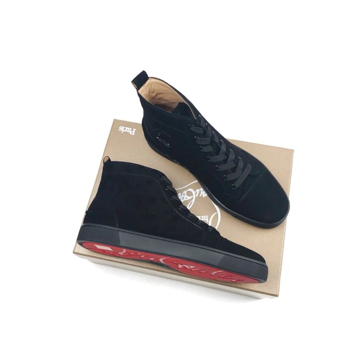 Christian Louboutin Mens Shoes Luxury Brand Red Bottom Design Louis Junior Spikes Flat with Original Box CL sneakers