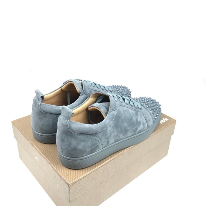 Christian Louboutin Mens Shoes Luxury Brand Red Bottom Design Louis Junior Spikes Flat with Original Box CL sneakers