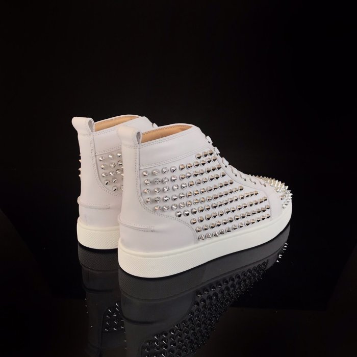 Christian Louboutin Mens Shoes Luxury Brand Red Bottom Design Louis Junior Spikes Flat with Original Box CL sneakers