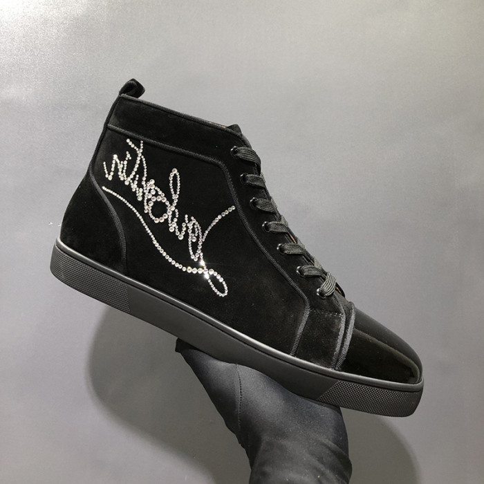 Christian Louboutin Mens Shoes Luxury Brand Red Bottom Design Louis Junior Spikes Flat with Original Box CL sneakers