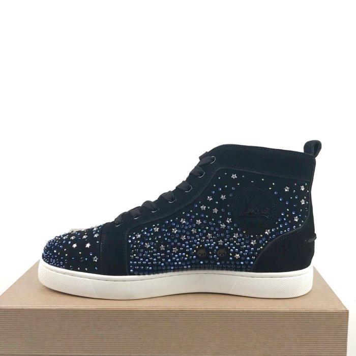 Christian Louboutin Mens Shoes Luxury Brand Red Bottom Design Louis Junior Spikes Flat with Original Box CL sneakers