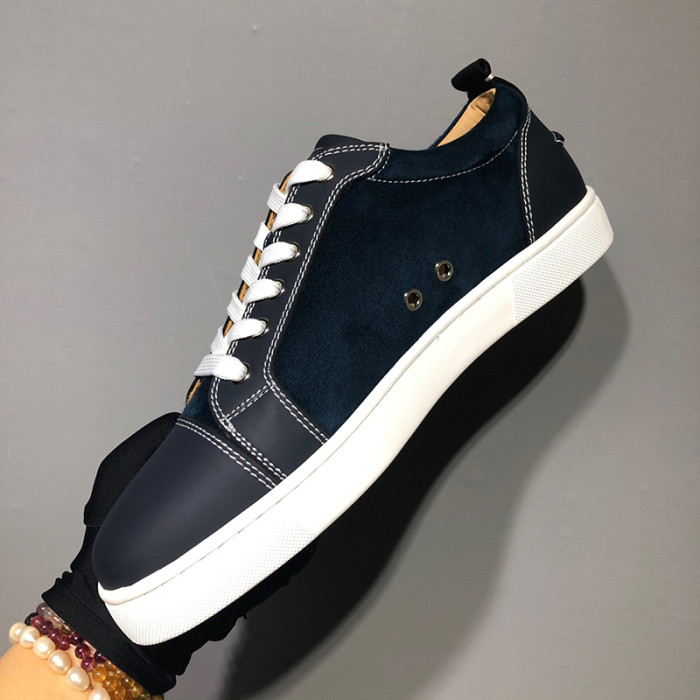Christian Louboutin Mens Shoes Luxury Brand Red Bottom Design Louis Junior Spikes Flat with Original Box CL sneakers