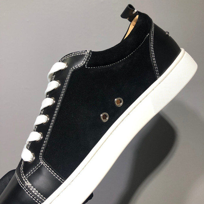 Christian Louboutin Mens Shoes Luxury Brand Red Bottom Design Louis Junior Spikes Flat with Original Box CL sneakers