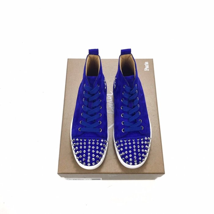 Christian Louboutin Mens Shoes Luxury Brand Red Bottom Design Louis Junior Spikes Flat with Original Box CL sneakers