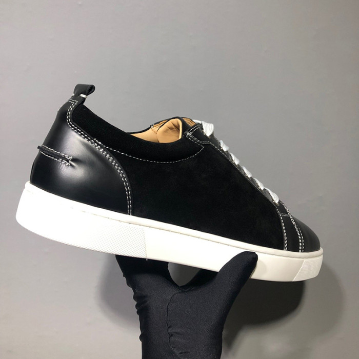 Christian Louboutin Mens Shoes Luxury Brand Red Bottom Design Louis Junior Spikes Flat with Original Box CL sneakers