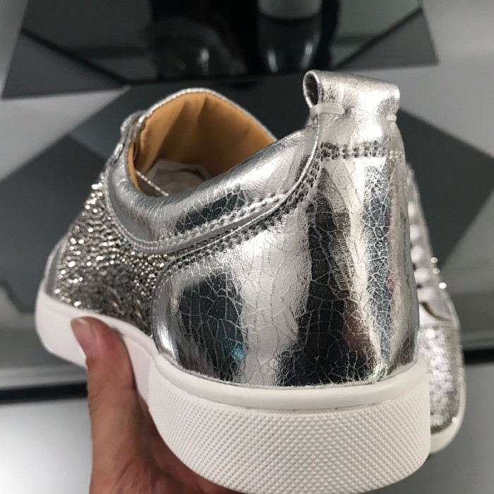 Christian Louboutin Mens Shoes Luxury Brand Red Bottom Design Louis Junior Spikes Flat with Original Box CL sneakers