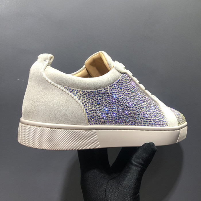 Christian Louboutin Mens Shoes Luxury Brand Red Bottom Design Louis Junior Spikes Flat with Original Box CL sneakers