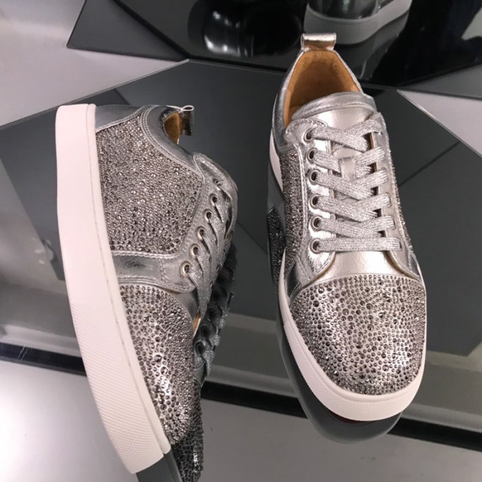 Christian Louboutin Mens Shoes Luxury Brand Red Bottom Design Louis Junior Spikes Flat with Original Box CL sneakers