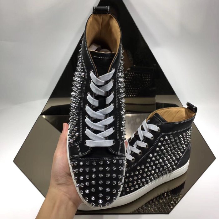 Christian Louboutin Mens Shoes Luxury Brand Red Bottom Design Louis Junior Spikes Flat with Original Box CL sneakers