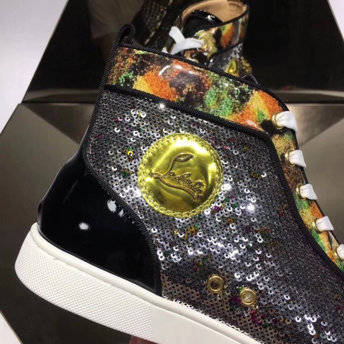 Christian Louboutin Mens Shoes Luxury Brand Red Bottom Design Louis Junior Spikes Flat with Original Box CL sneakers