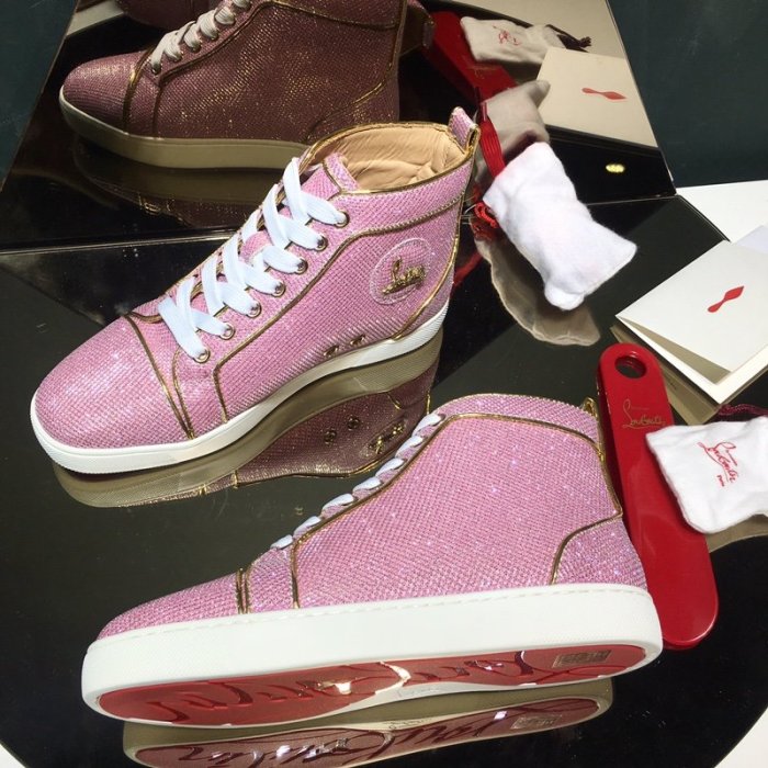 Christian Louboutin Mens Shoes Luxury Brand Red Bottom Design Louis Junior Spikes Flat with Original Box CL sneakers