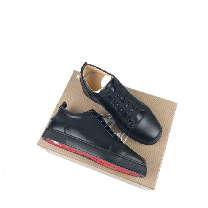 Christian Louboutin Mens Shoes Luxury Brand Red Bottom Design Louis Junior Spikes Flat with Original Box CL sneakers