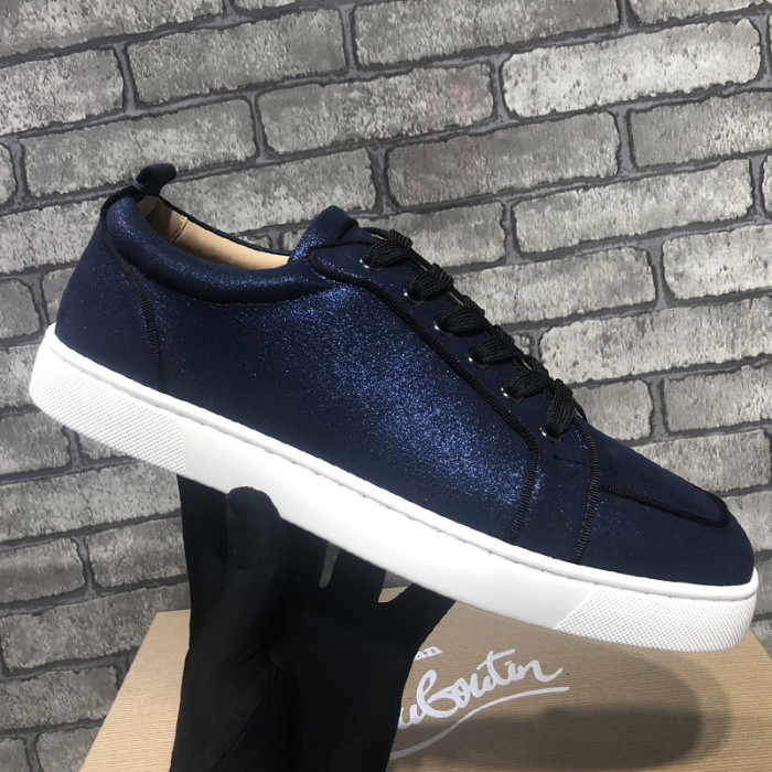 Christian Louboutin Mens Shoes Luxury Brand Red Bottom Design Louis Junior Spikes Flat with Original Box CL sneakers