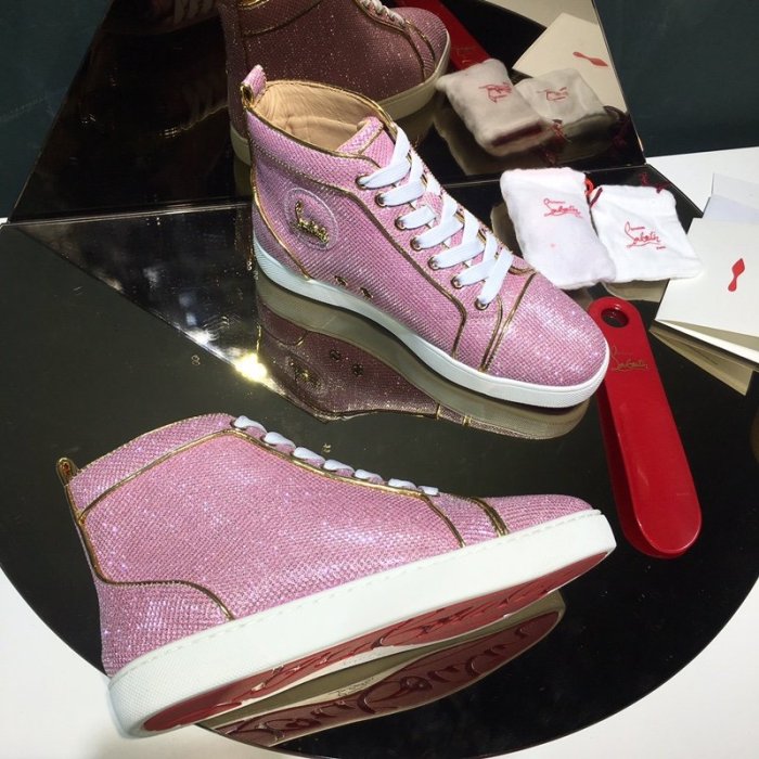Christian Louboutin Mens Shoes Luxury Brand Red Bottom Design Louis Junior Spikes Flat with Original Box CL sneakers