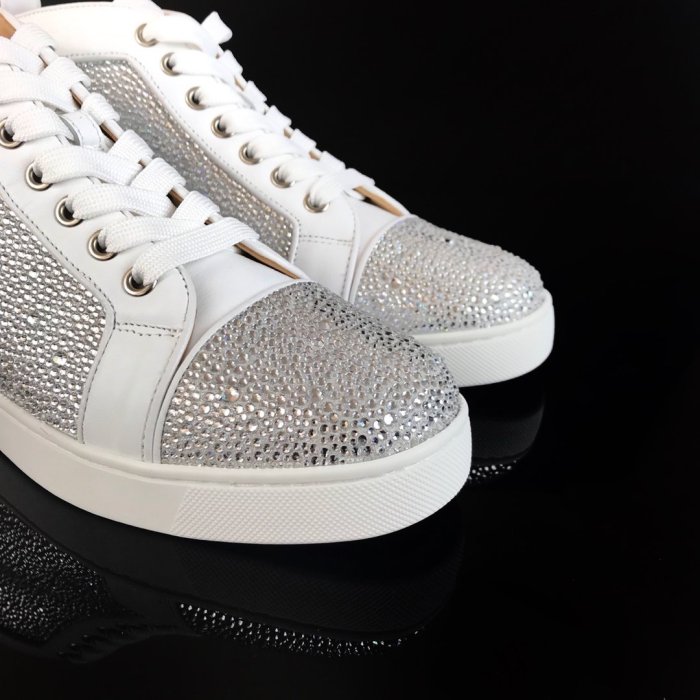 Christian Louboutin Mens Shoes Luxury Brand Red Bottom Design Louis Junior Spikes Flat with Original Box CL sneakers