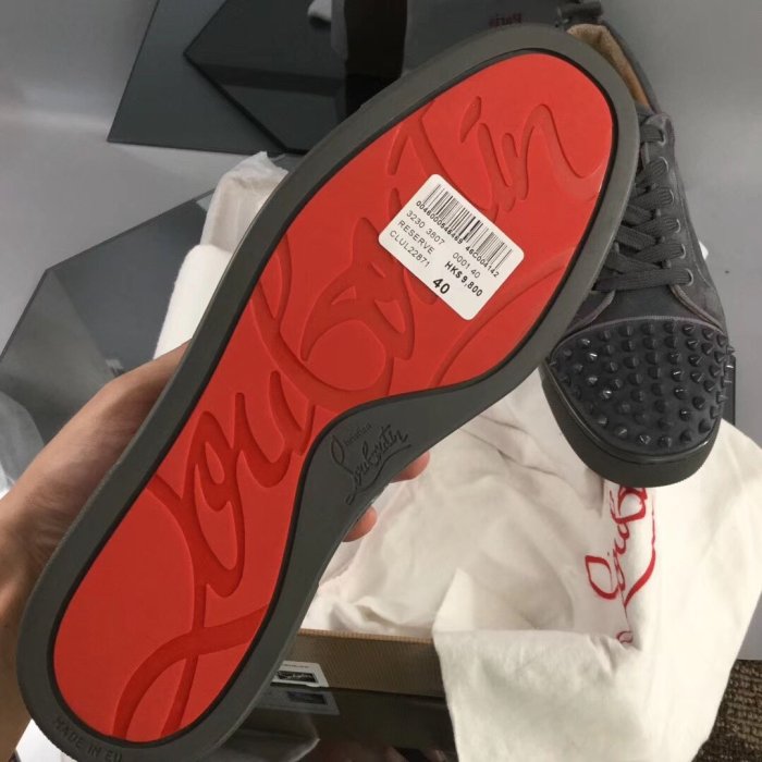 Christian Louboutin Mens Shoes Luxury Brand Red Bottom Design Louis Junior Spikes Flat with Original Box CL sneakers
