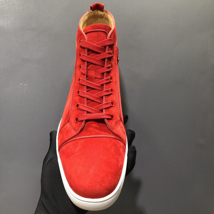 Christian Louboutin Mens Shoes Luxury Brand Red Bottom Design Louis Junior Spikes Flat with Original Box CL sneakers