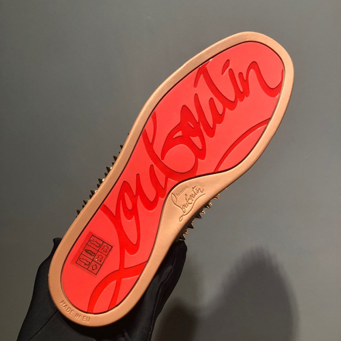Christian Louboutin Mens Shoes Luxury Brand Red Bottom Design Louis Junior Spikes Flat with Original Box CL sneakers