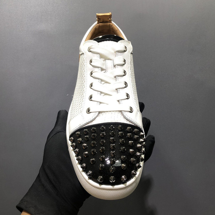 Christian Louboutin Mens Shoes Luxury Brand Red Bottom Design Louis Junior Spikes Flat with Original Box CL sneakers