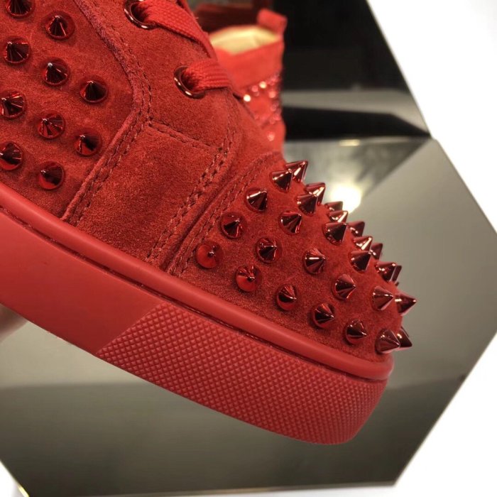 Christian Louboutin Mens Shoes Luxury Brand Red Bottom Design Louis Junior Spikes Flat with Original Box CL sneakers
