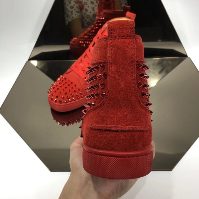 Christian Louboutin Mens Shoes Luxury Brand Red Bottom Design Louis Junior Spikes Flat with Original Box CL sneakers