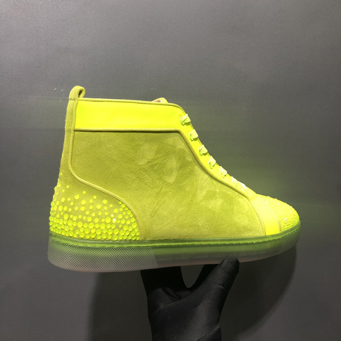 Christian Louboutin Mens Shoes Luxury Brand Red Bottom Design Louis Junior Spikes Flat with Original Box CL sneakers