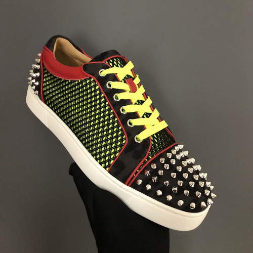 Christian Louboutin Mens Shoes Luxury Brand Red Bottom Design Louis Junior Spikes Flat with Original Box CL sneakers