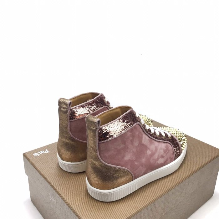 Christian Louboutin Mens Shoes Luxury Brand Red Bottom Design Louis Junior Spikes Flat with Original Box CL sneakers