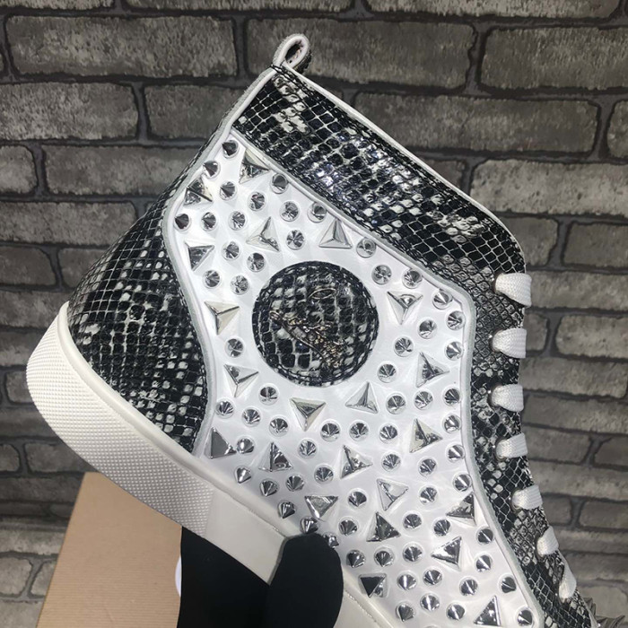 Christian Louboutin Mens Shoes Luxury Brand Red Bottom Design Louis Junior Spikes Flat with Original Box CL sneakers