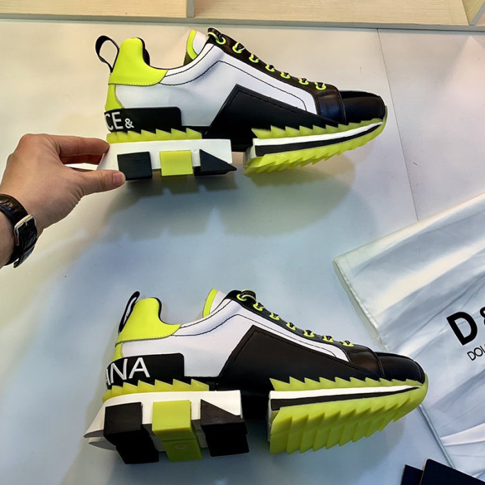 Dolce & Gabbana Womens Shoes Sneakers Lace-Up Luxury Brand Super Queen sneakers in calfskin with Original Box