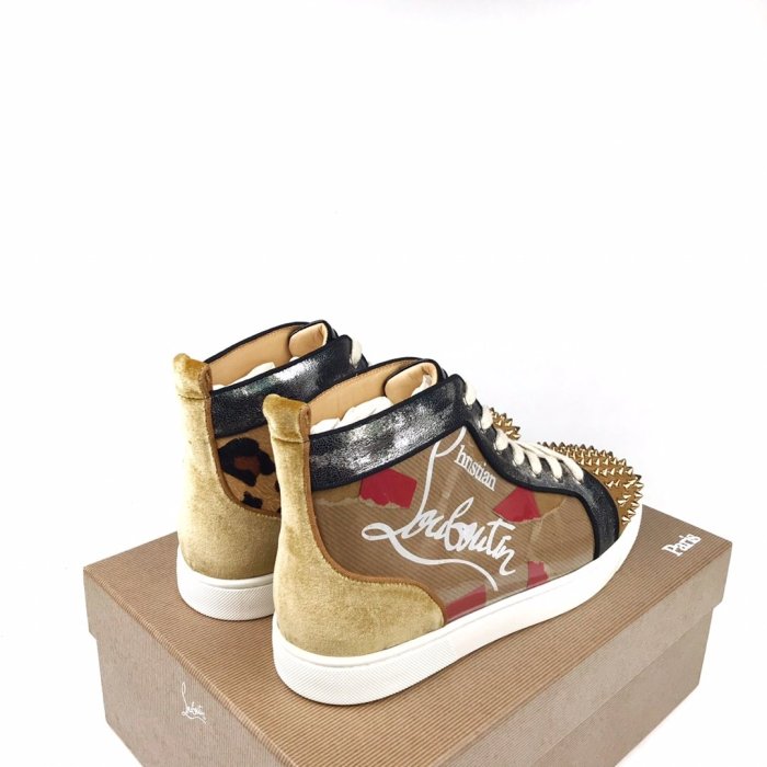Christian Louboutin Mens Shoes Luxury Brand Red Bottom Design Louis Junior Spikes Flat with Original Box CL sneakers