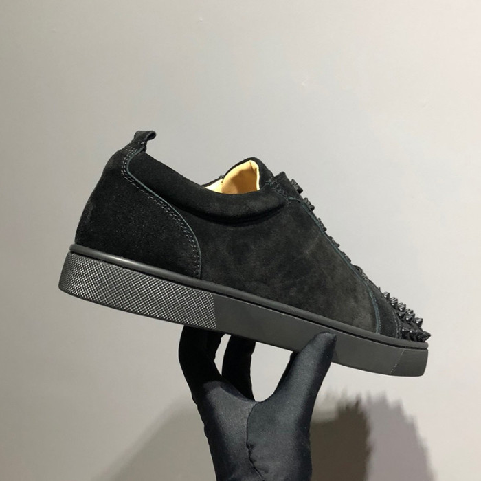 Christian Louboutin Mens Shoes Luxury Brand Red Bottom Design Louis Junior Spikes Flat with Original Box CL sneakers