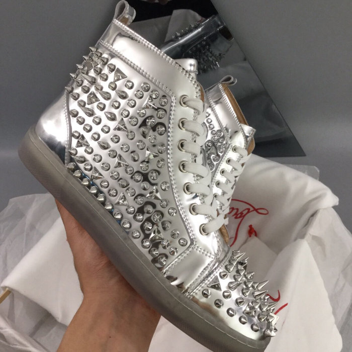 Christian Louboutin Mens Shoes Luxury Brand Red Bottom Design Louis Junior Spikes Flat with Original Box CL sneakers
