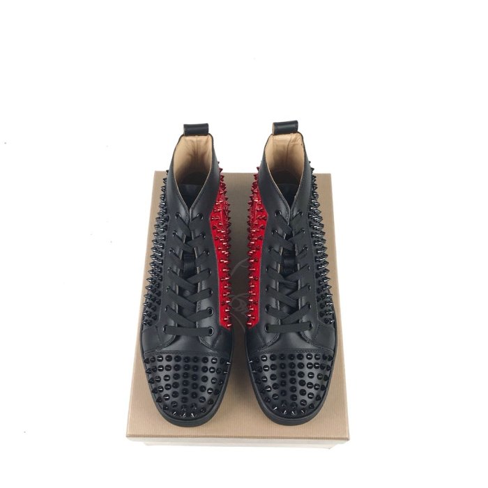 Christian Louboutin Mens Shoes Luxury Brand Red Bottom Design Louis Junior Spikes Flat with Original Box CL sneakers
