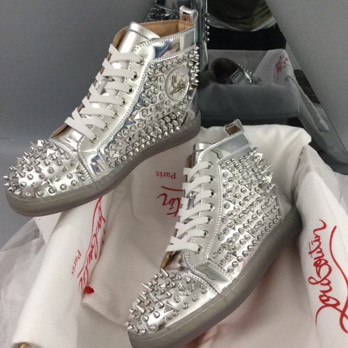 Christian Louboutin Mens Shoes Luxury Brand Red Bottom Design Louis Junior Spikes Flat with Original Box CL sneakers